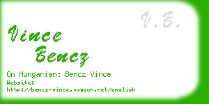 vince bencz business card